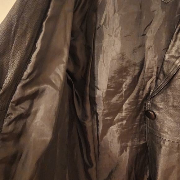 Women's Vintage COMINT Sleek Black Leather Jacket - Picture 12 of 14